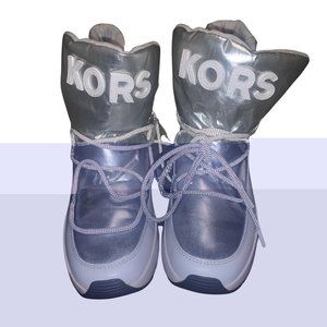 Cassia Metallic Nylon and Leather Boot Size 7 Women Shoes